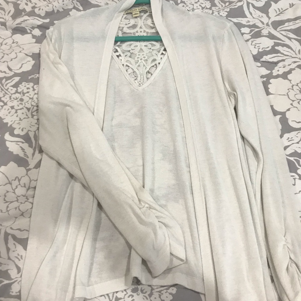 Cream white cardigan